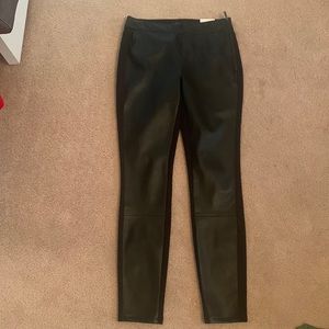White House black market vegan leather front leggings black 2 NWT